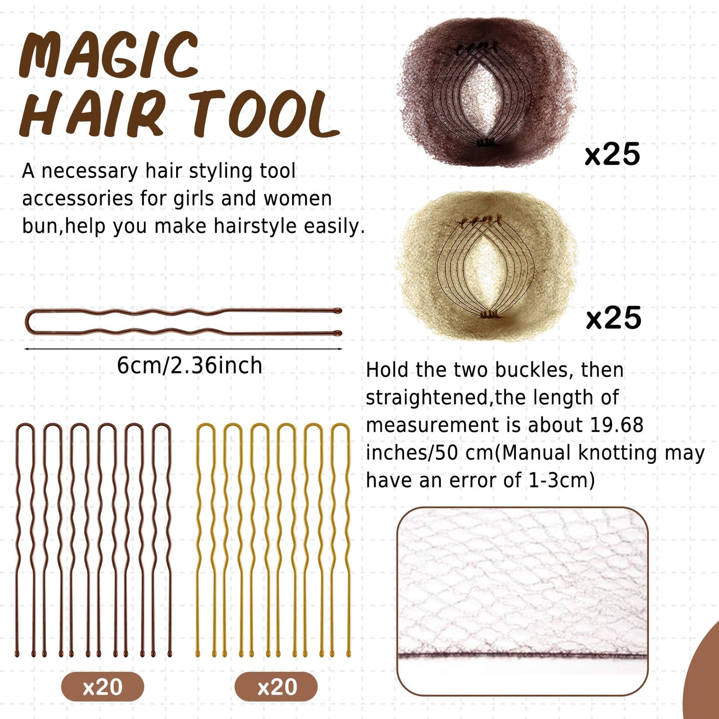Close up of Zonon elastic edge mesh hair net
