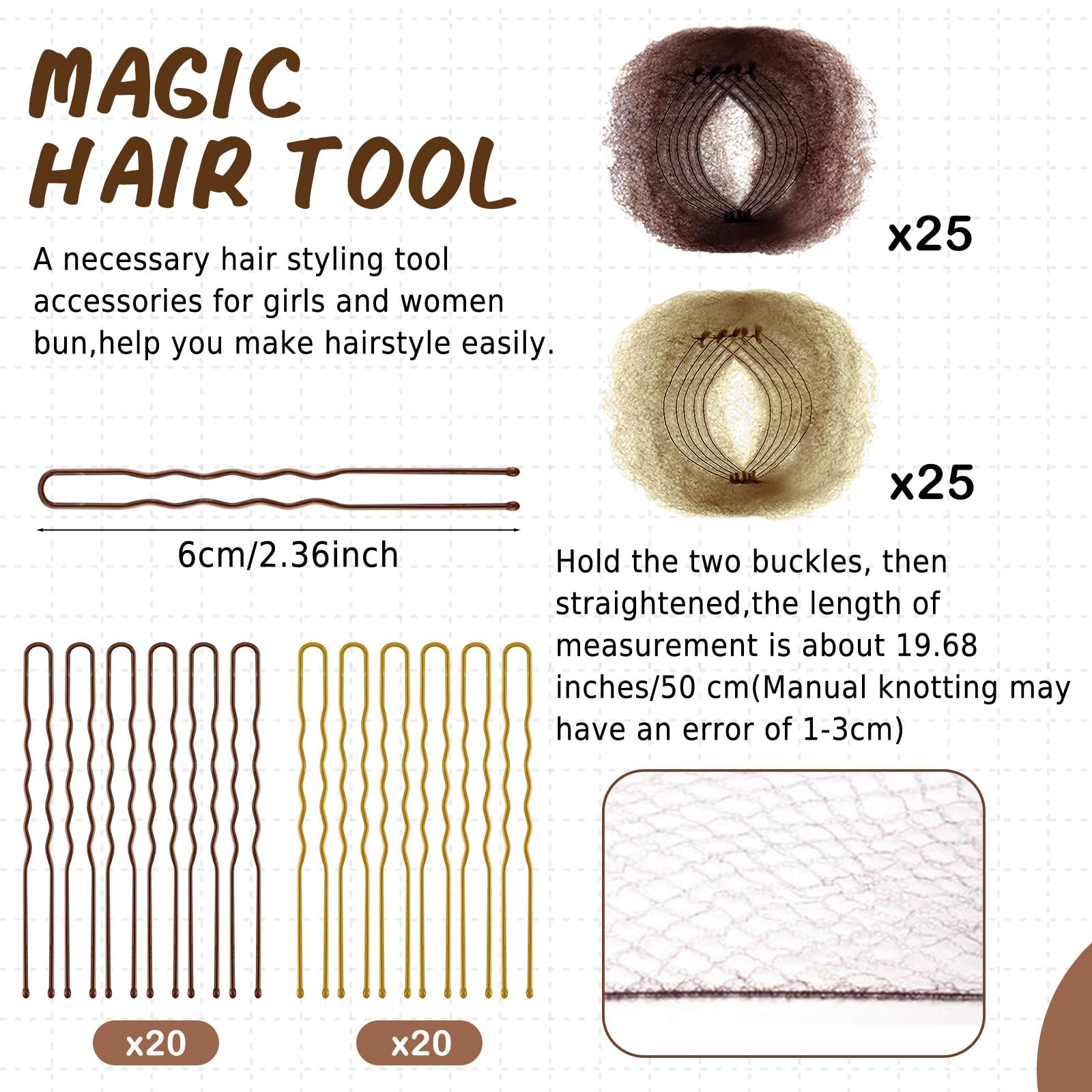 Close up of Zonon elastic edge mesh hair net