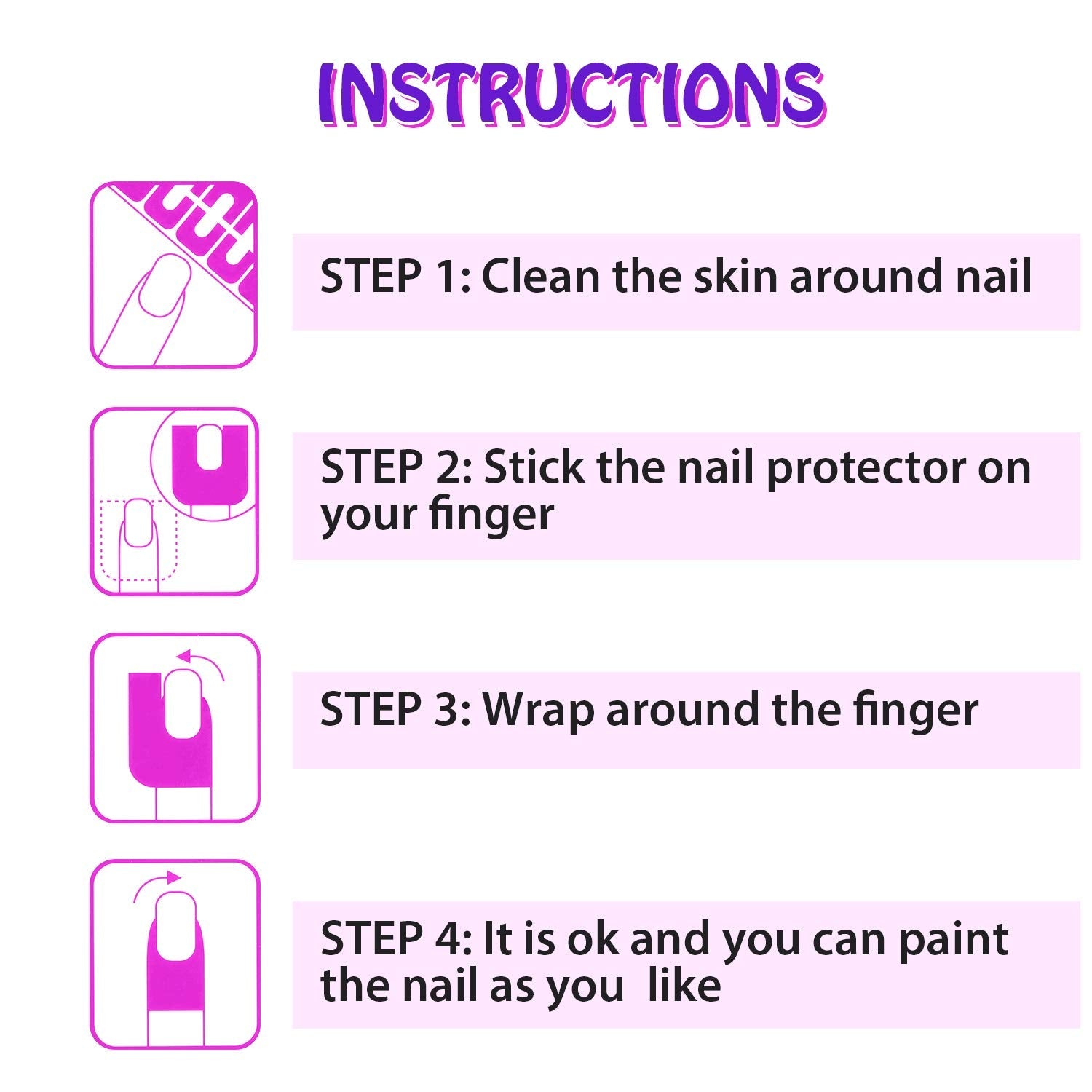 Close up of Outus self adhesive peel off cuticle guard being applied around a finger nail bed.