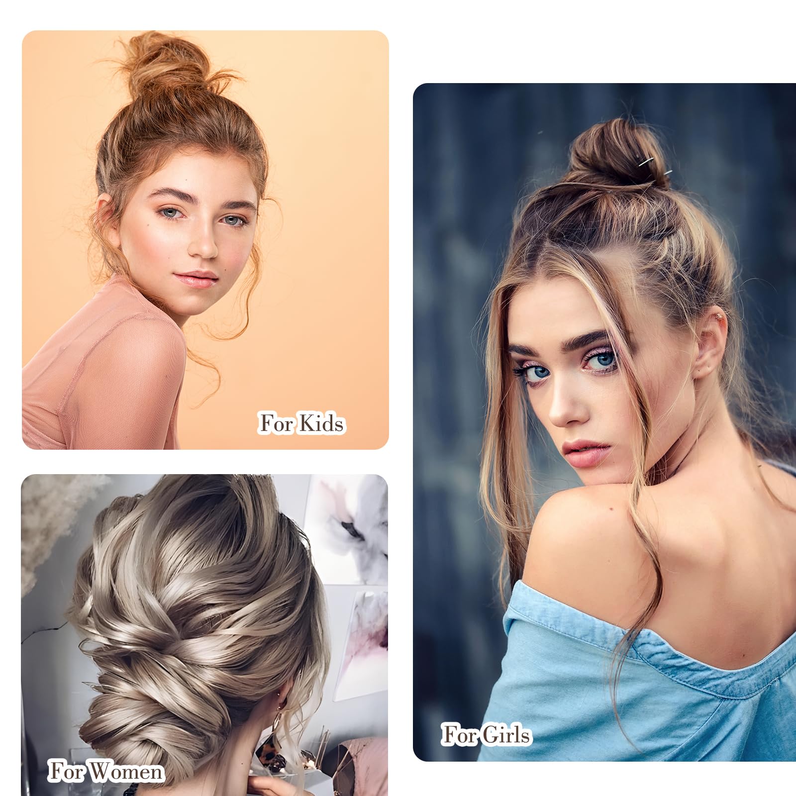 Close up view of natural looking hair bun texture