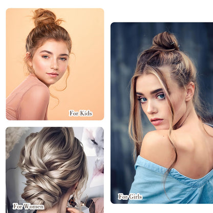 Close up view of natural looking hair bun texture