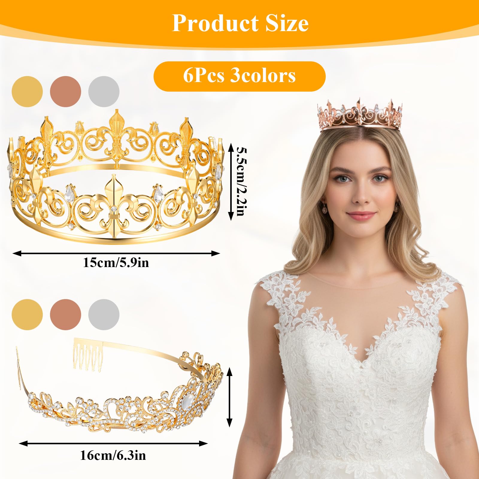 Detailed close up of crystal rhinestones on the Yuanan tiara and crown set