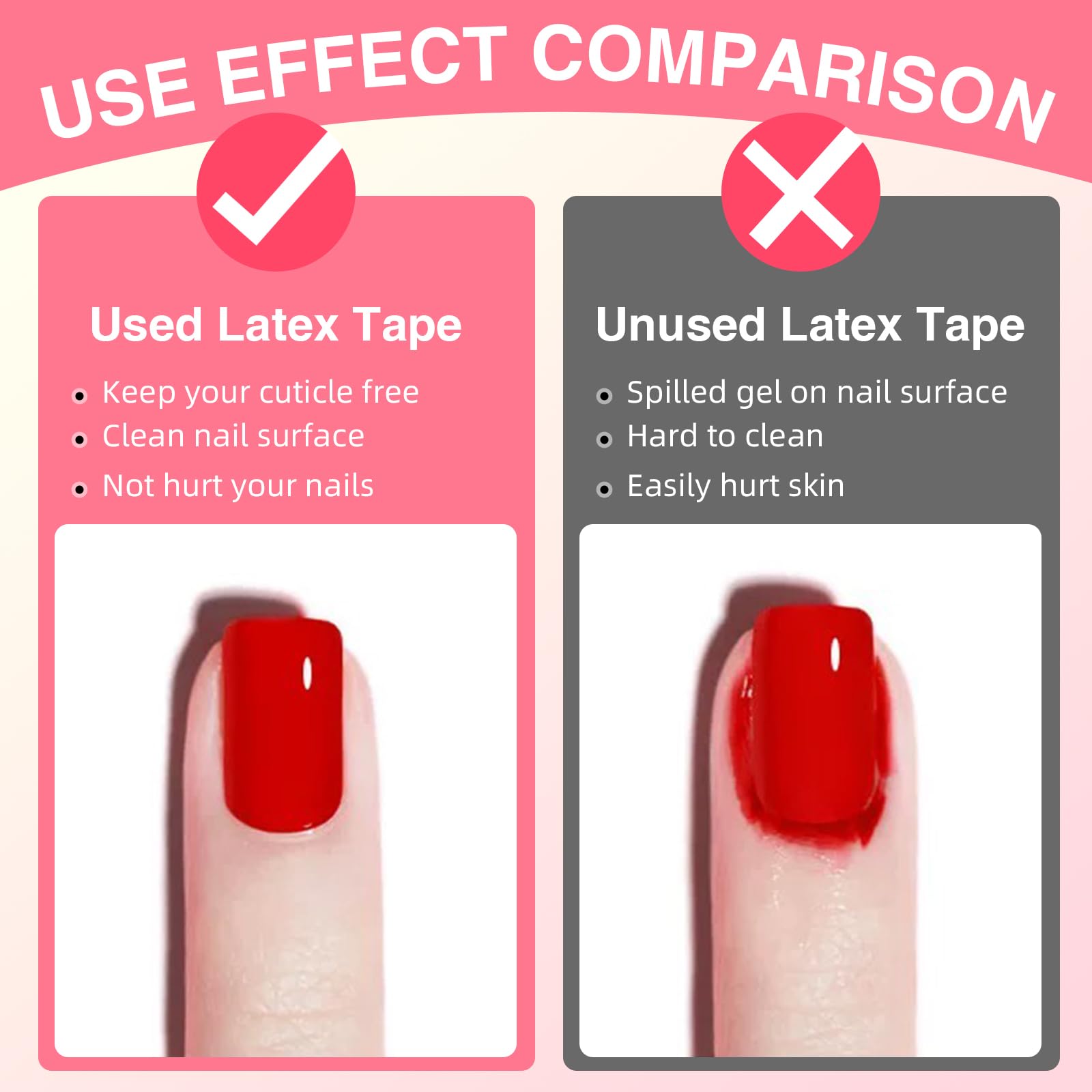 Close up of flawless razor sharp nail art edges achieved with liquid latex cuticle guard