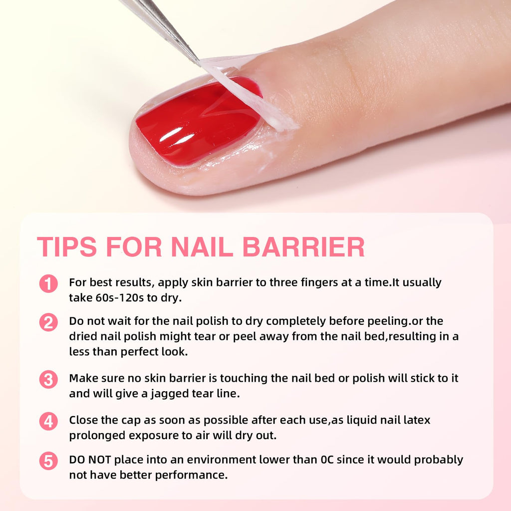 Close-up of fast drying peel off cuticle guard texture