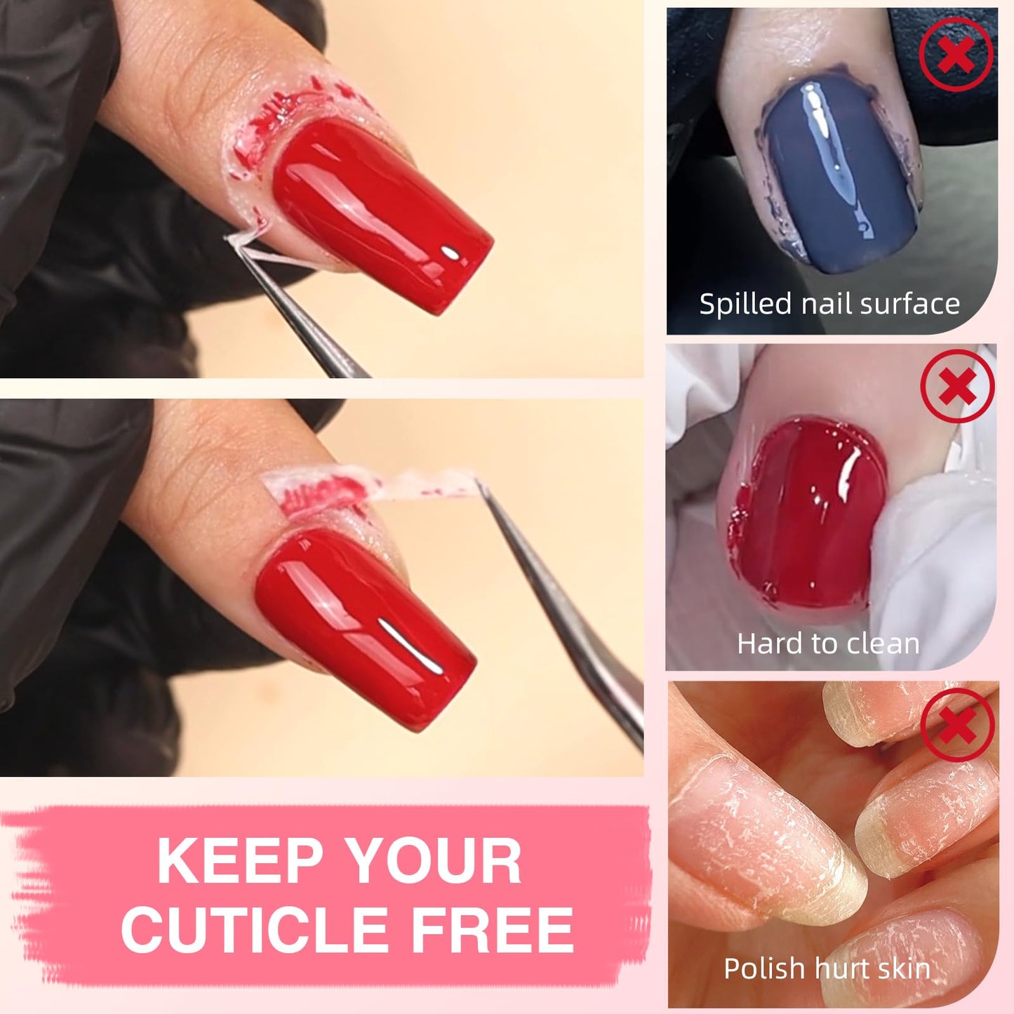 Professional salon quality home manicure kit featuring two bottles of liquid cuticle tape