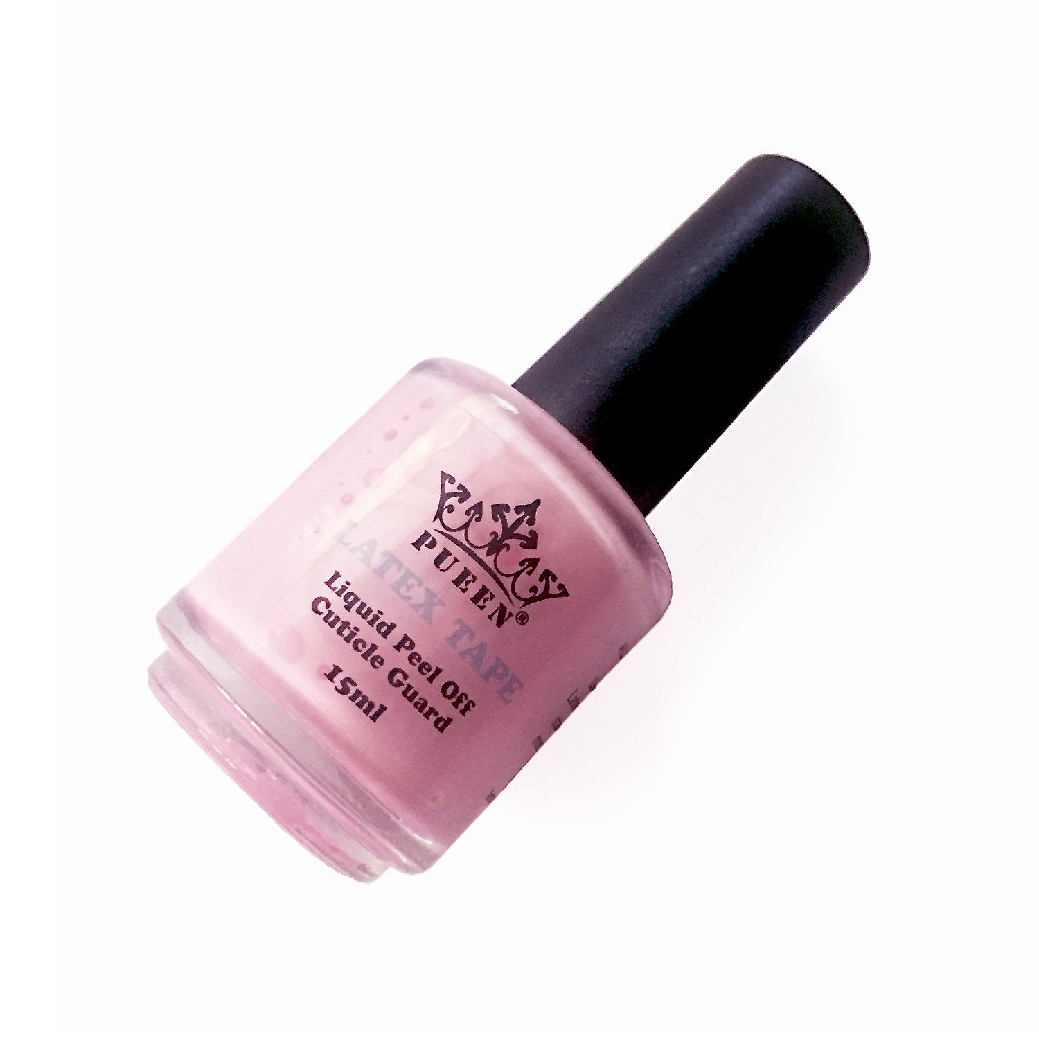 Pink liquid latex tape being applied to skin surrounding the fingernails for cuticle protection.