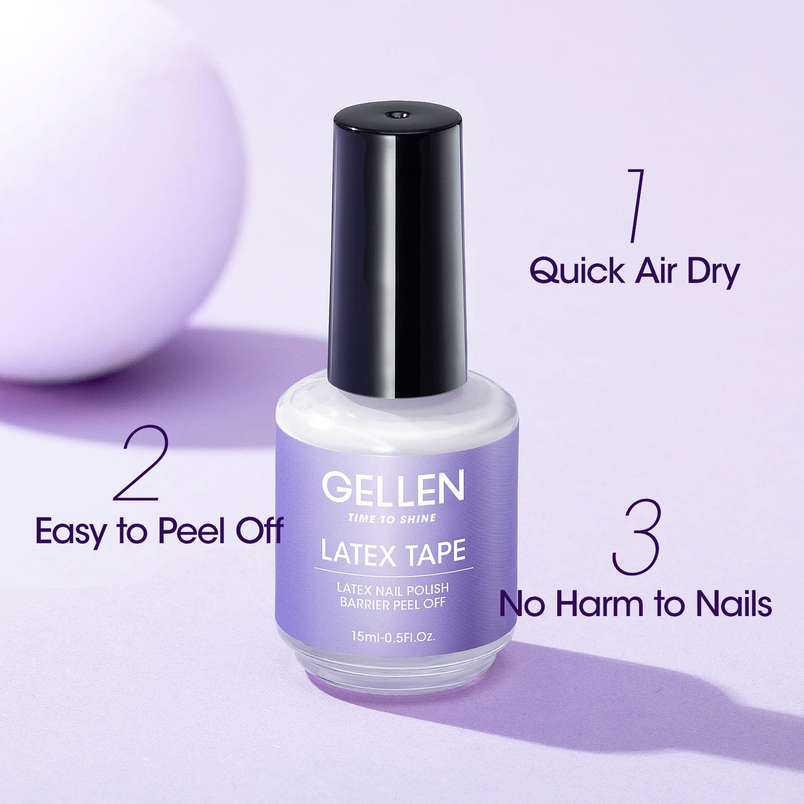 Peeling off the Gellen liquid latex barrier with tweezers after nail polish application