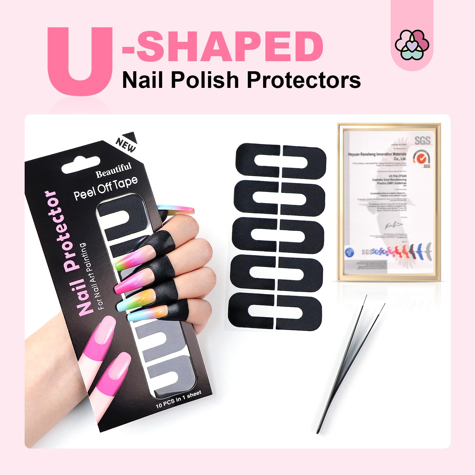 Close up of Saviland U-shaped nail cuticle guards