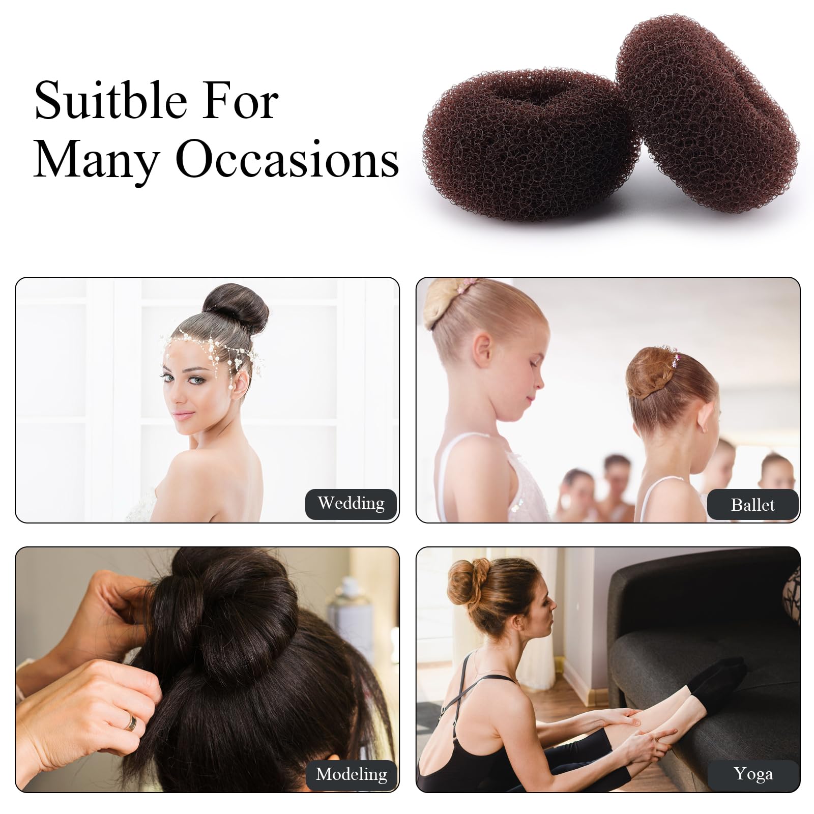 HOFASON thirty one piece hair bun styling kit components arranged on flat surface