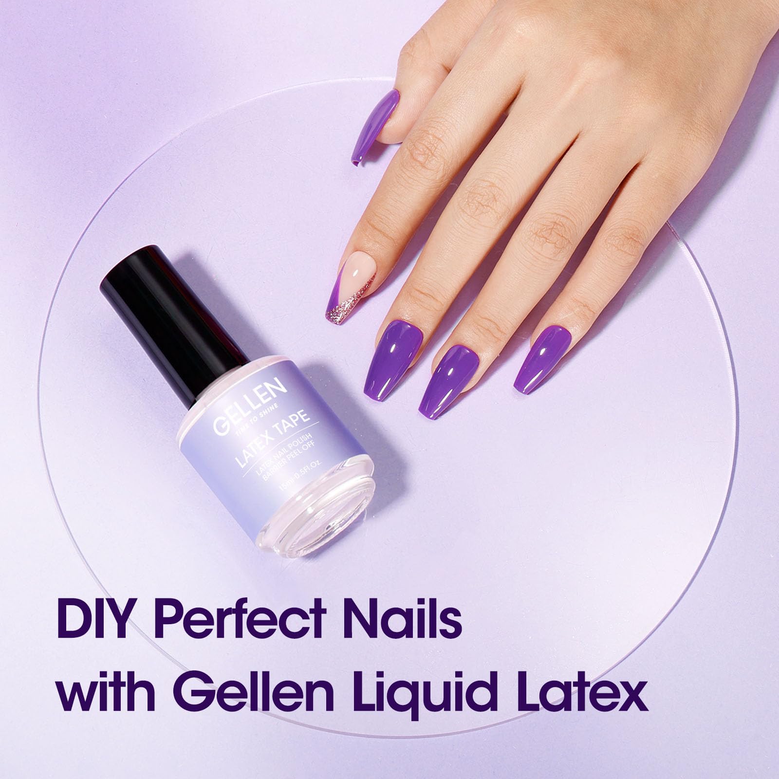 Clean manicure results after removing Gellen white liquid tape skin barrier