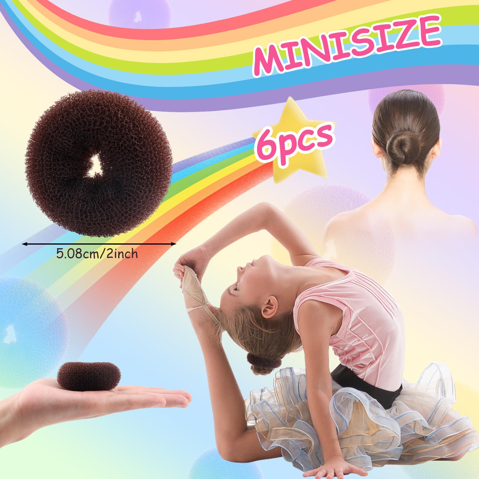 Six piece mini hair donut shaper set for kids