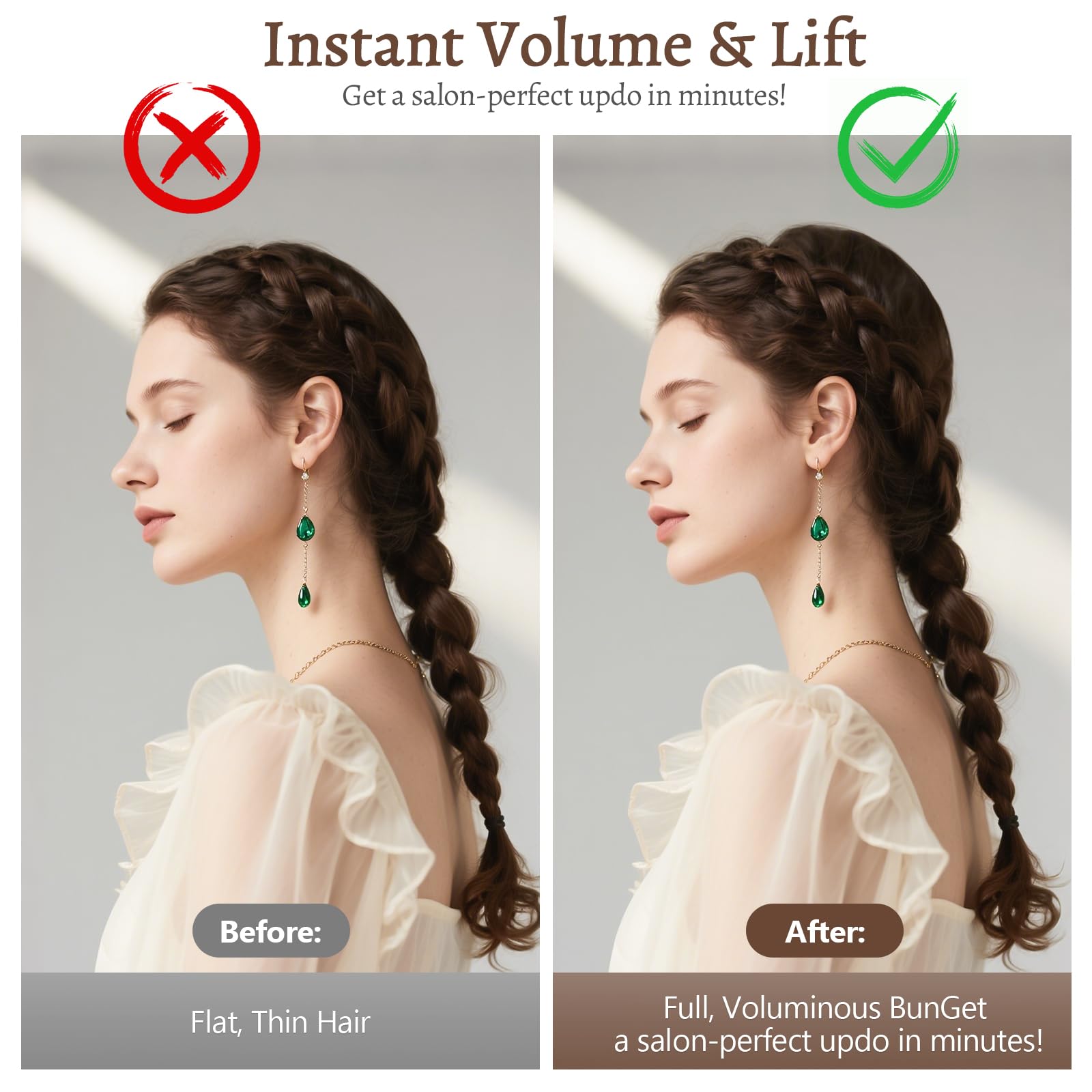 Assrect blonde hair volumizer sponge roll for updo styling