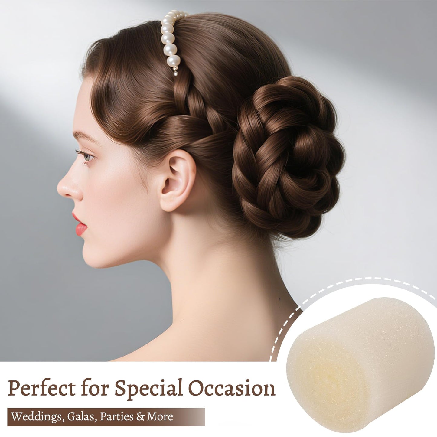 Customizable blonde sponge filler for bridal and party hairstyles