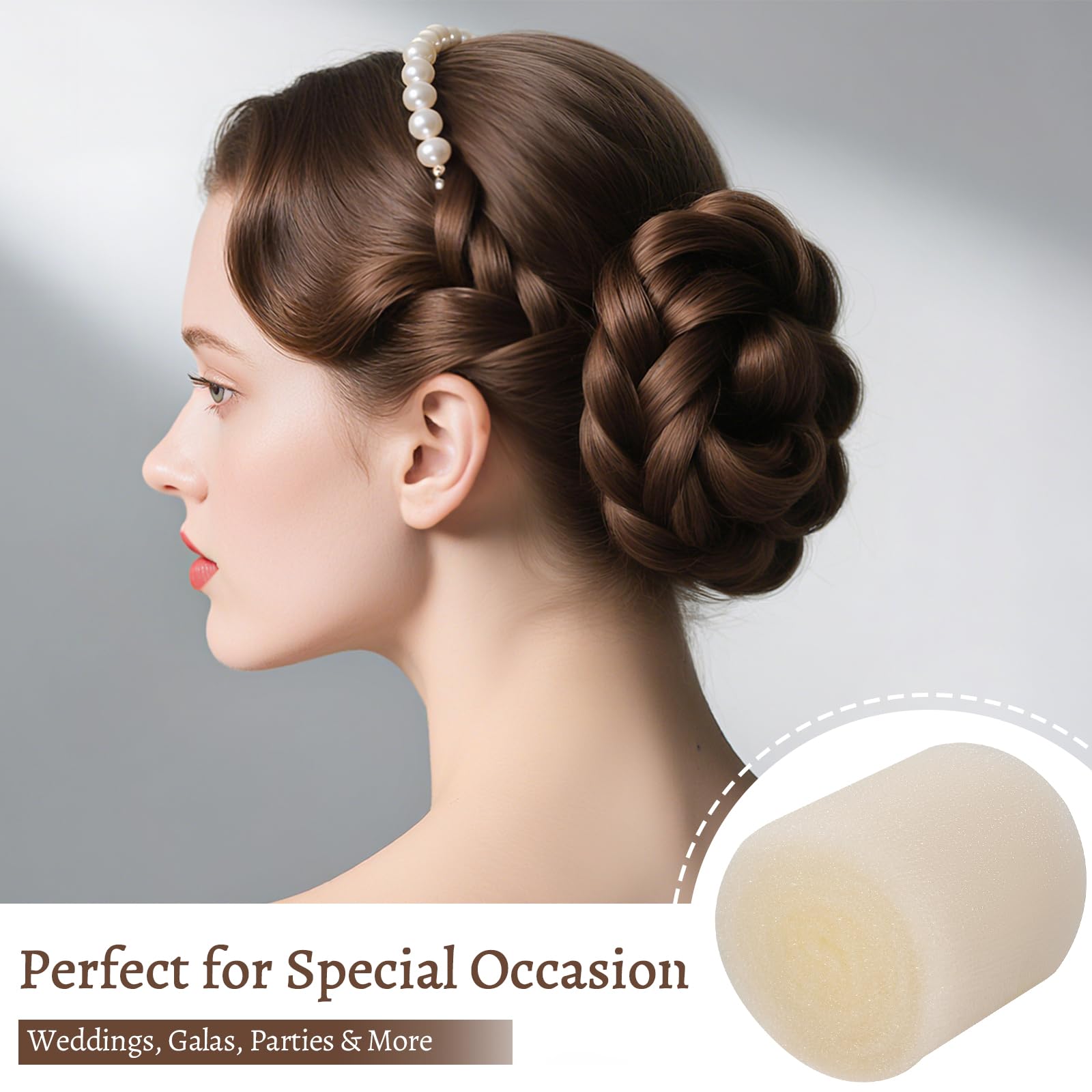 Customizable blonde sponge filler for bridal and party hairstyles