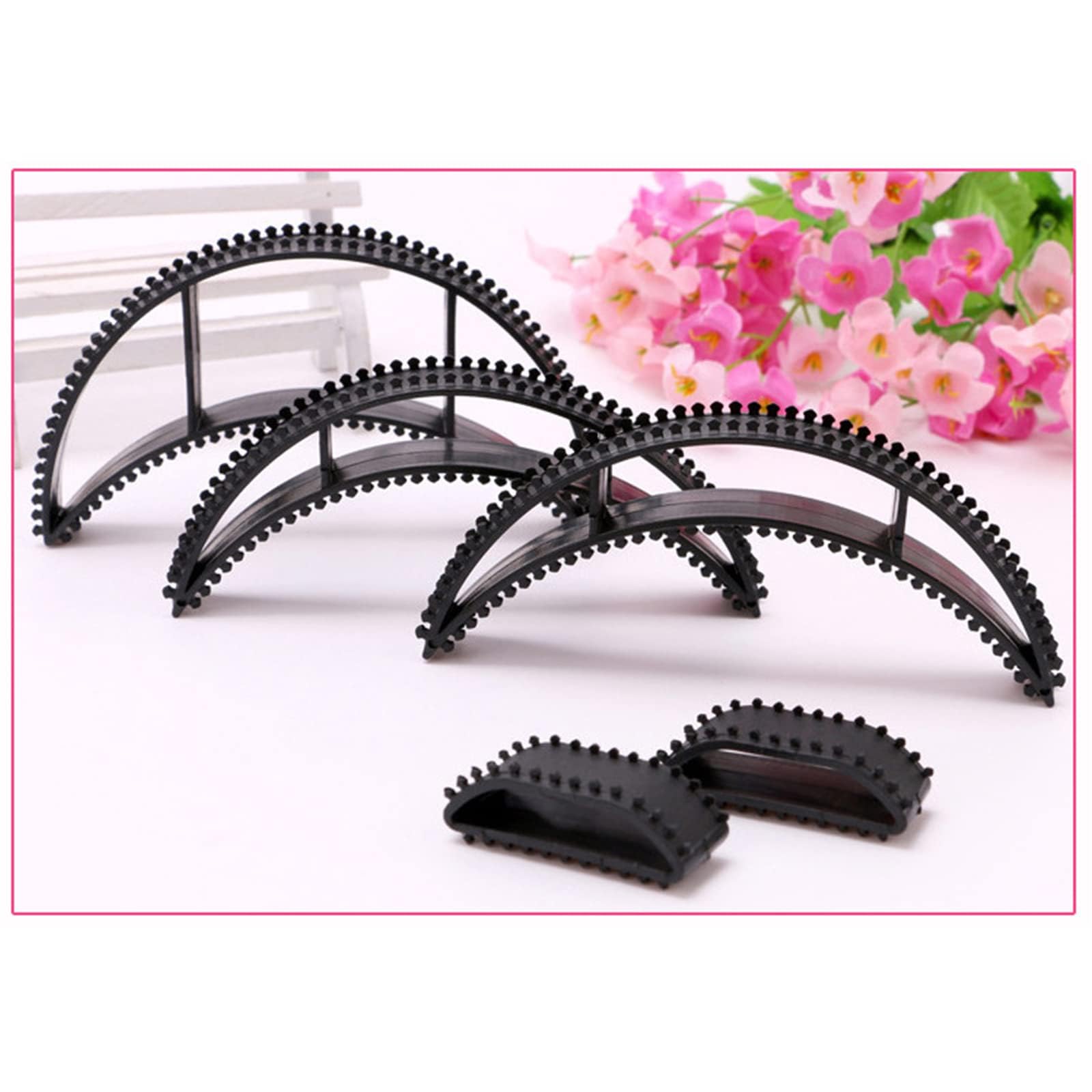 LZEDIRA black resin plastic crown shapers for creating fluffy hairstyles at home