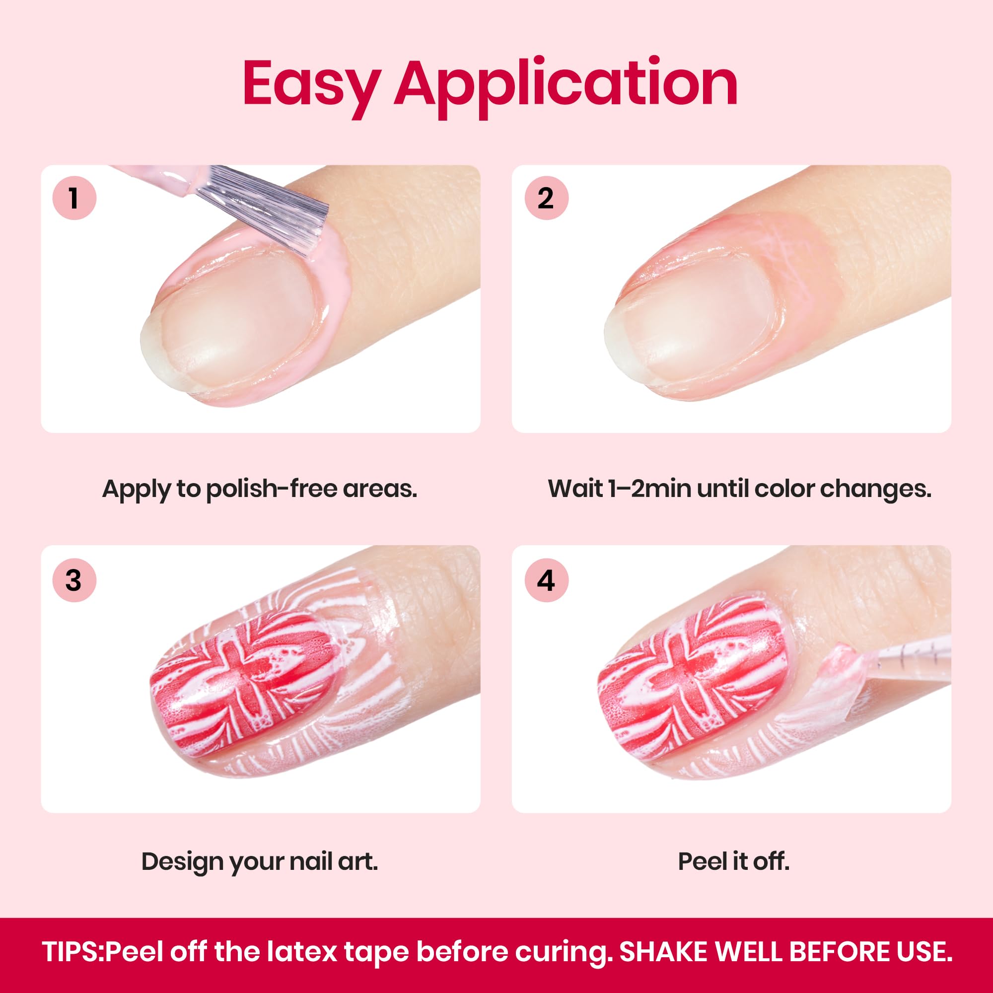 Clean ombre gradient nail design made using Beetles cuticle protector
