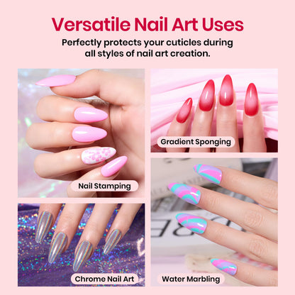 Mess free French tip manicure application with Beetles latex peel off guard