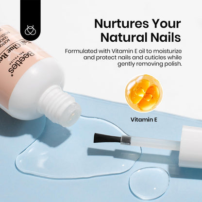 Complete Beetles false nail removal kit components on plain background