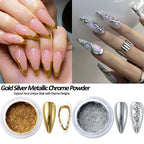 Metallic mirror chrome pigment color swatches