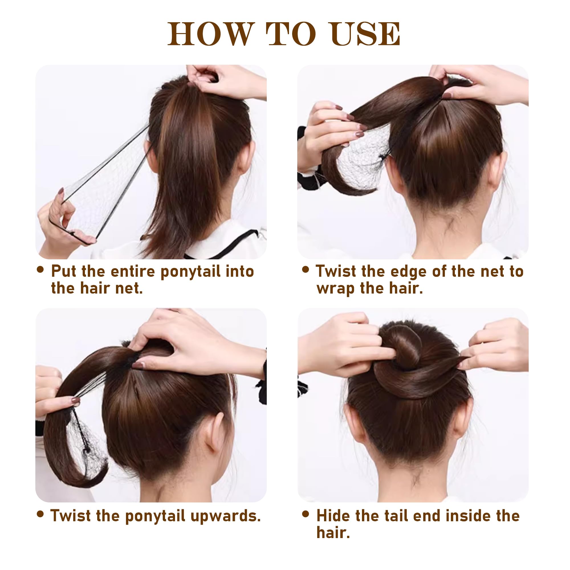 Top view of Quacc 20 piece hair net set contents