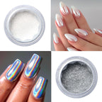 Holographic aurora nail art design examples