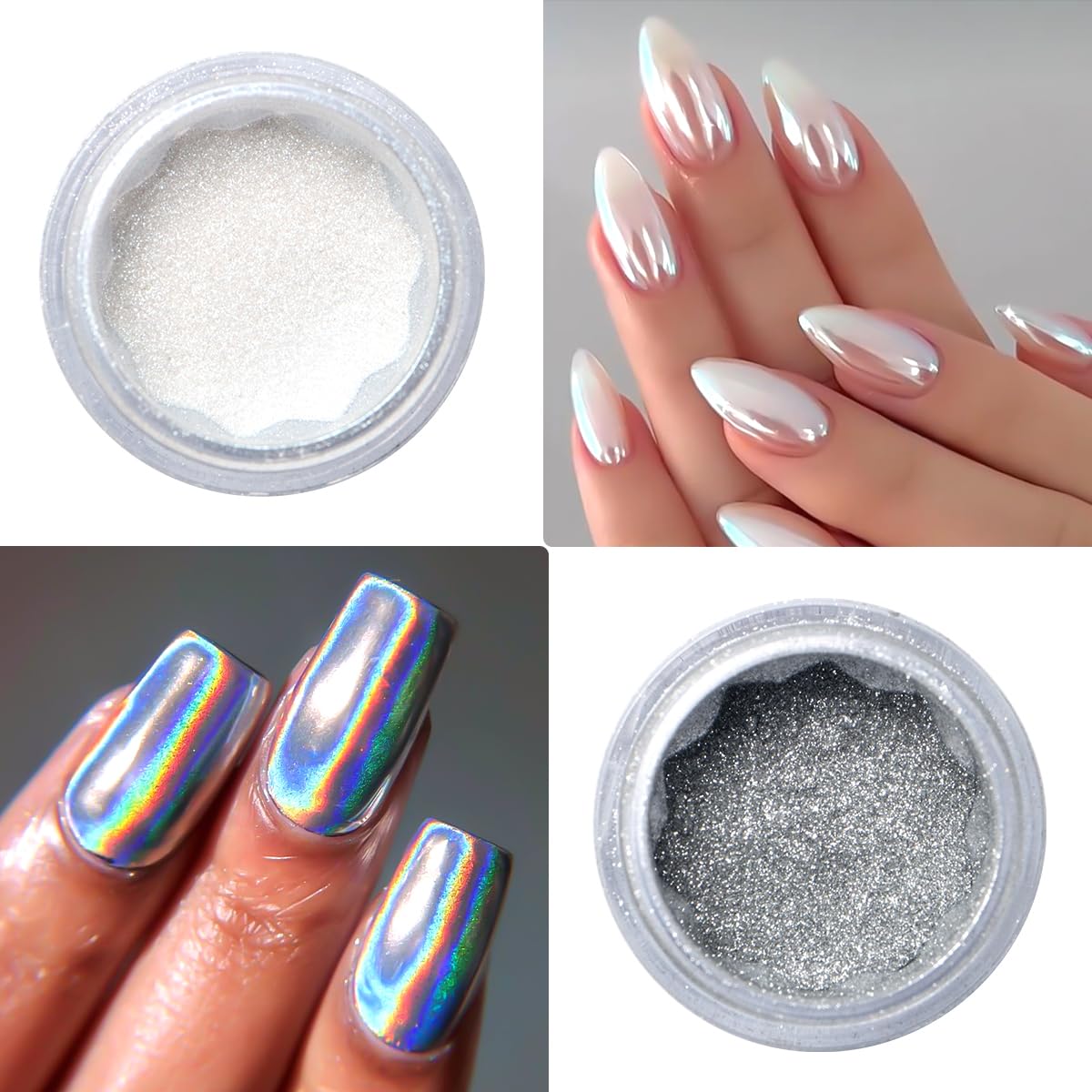 Dual ended eyeshadow sponge applicators for nail powder