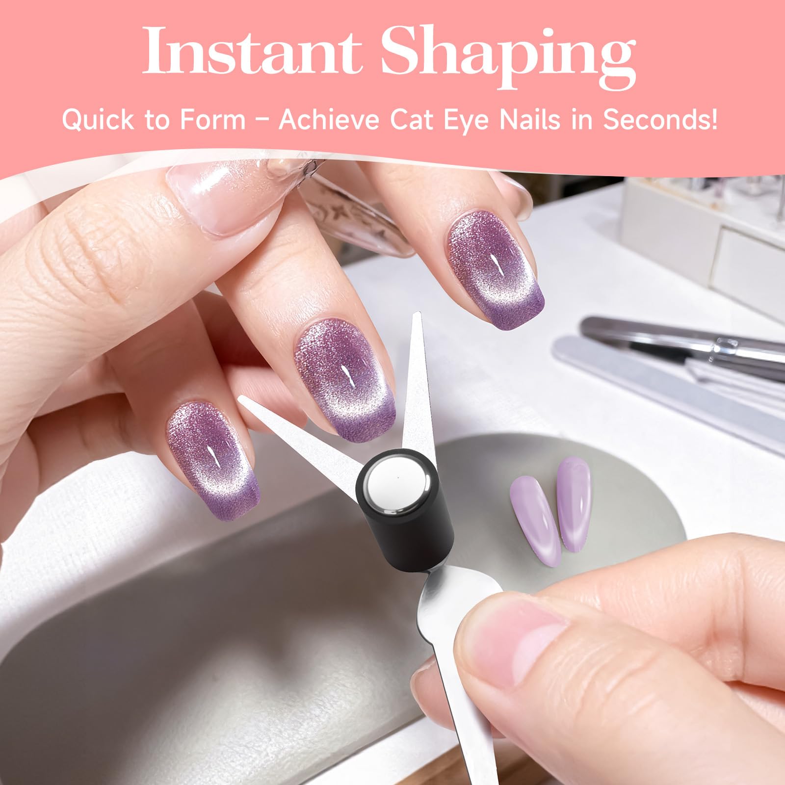 Bluedeal scissor shaped nail magnet tool for French tips