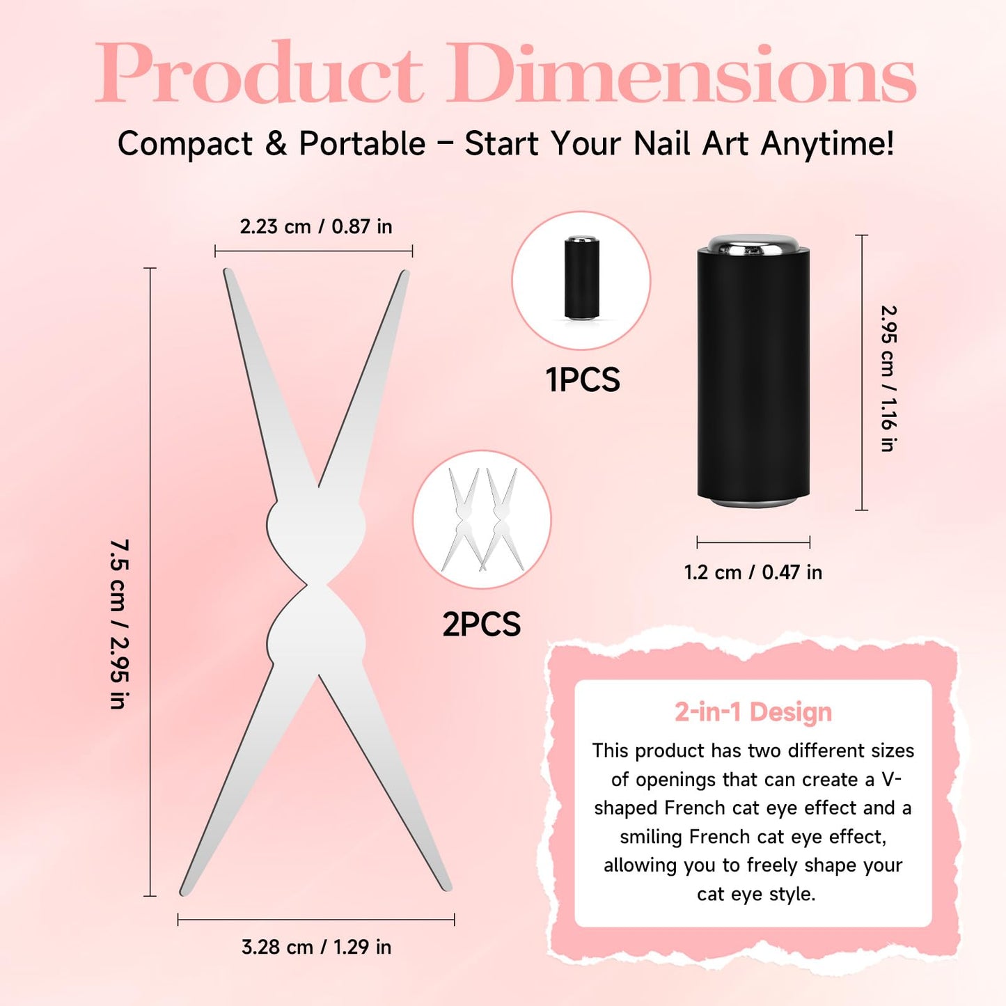 Cylinder magnet for cat eye nail art effects
