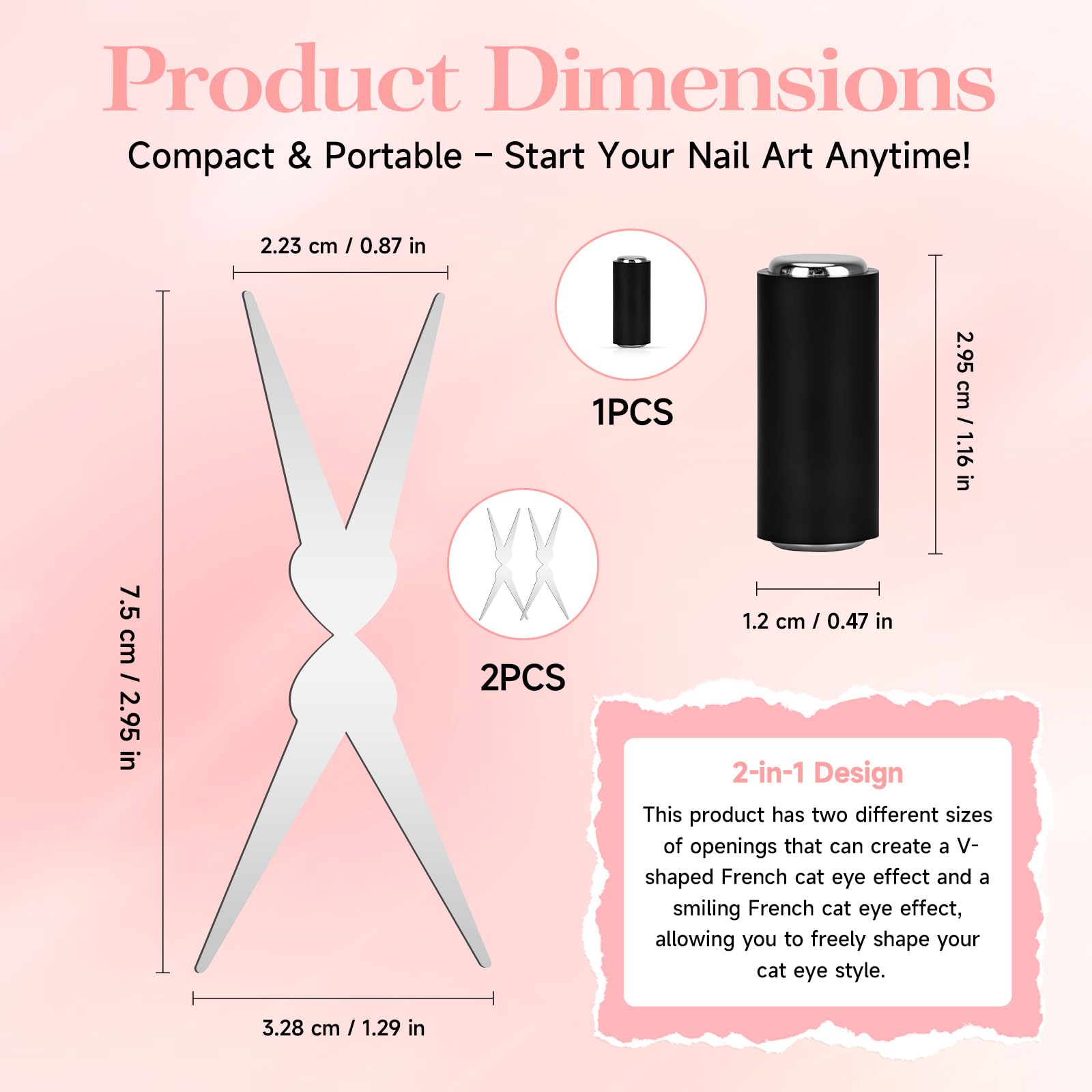 Cylinder magnet for cat eye nail art effects