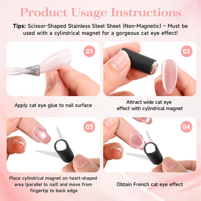 Close up of double ended magnetic nail art tools
