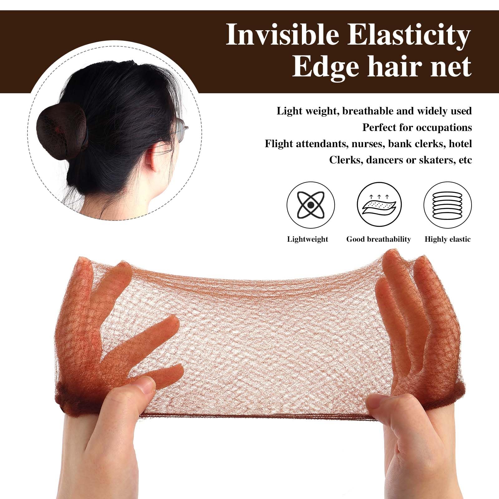Dimeho nylon elastic edge mesh bun cover application step