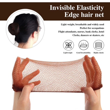 Dimeho nylon elastic edge mesh bun cover application step
