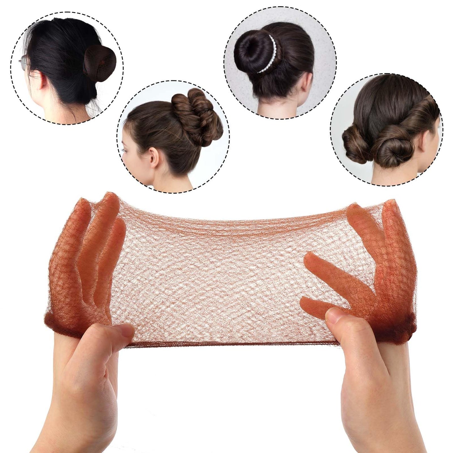 Dimeho fine mesh breathable hair bun net detail shot