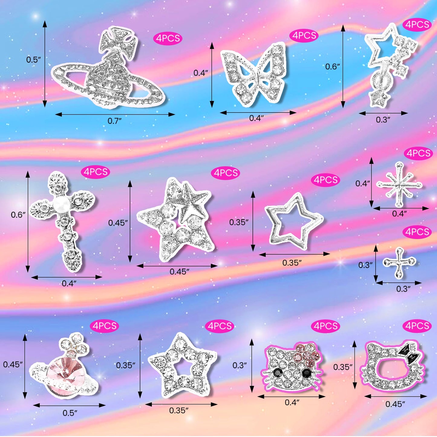 Namifin Y2K nail jewels for acrylic nail art