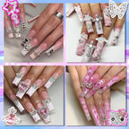 Assorted Y2K kawaii nail art charms spread out