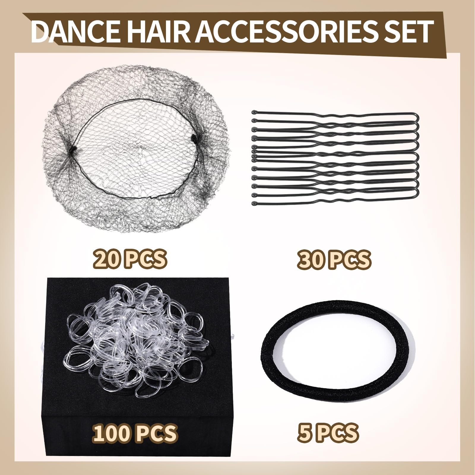 Ygdz dance hair kit with U-shaped bobby pins and hairnets