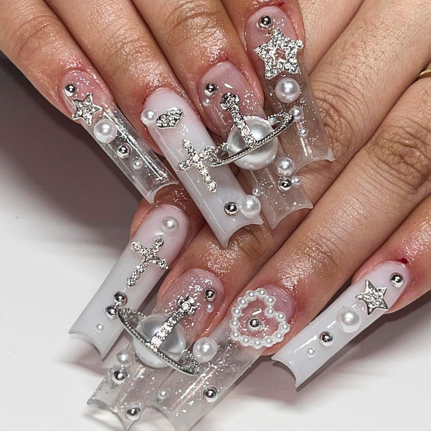 Namifin silver alloy nail decorations set