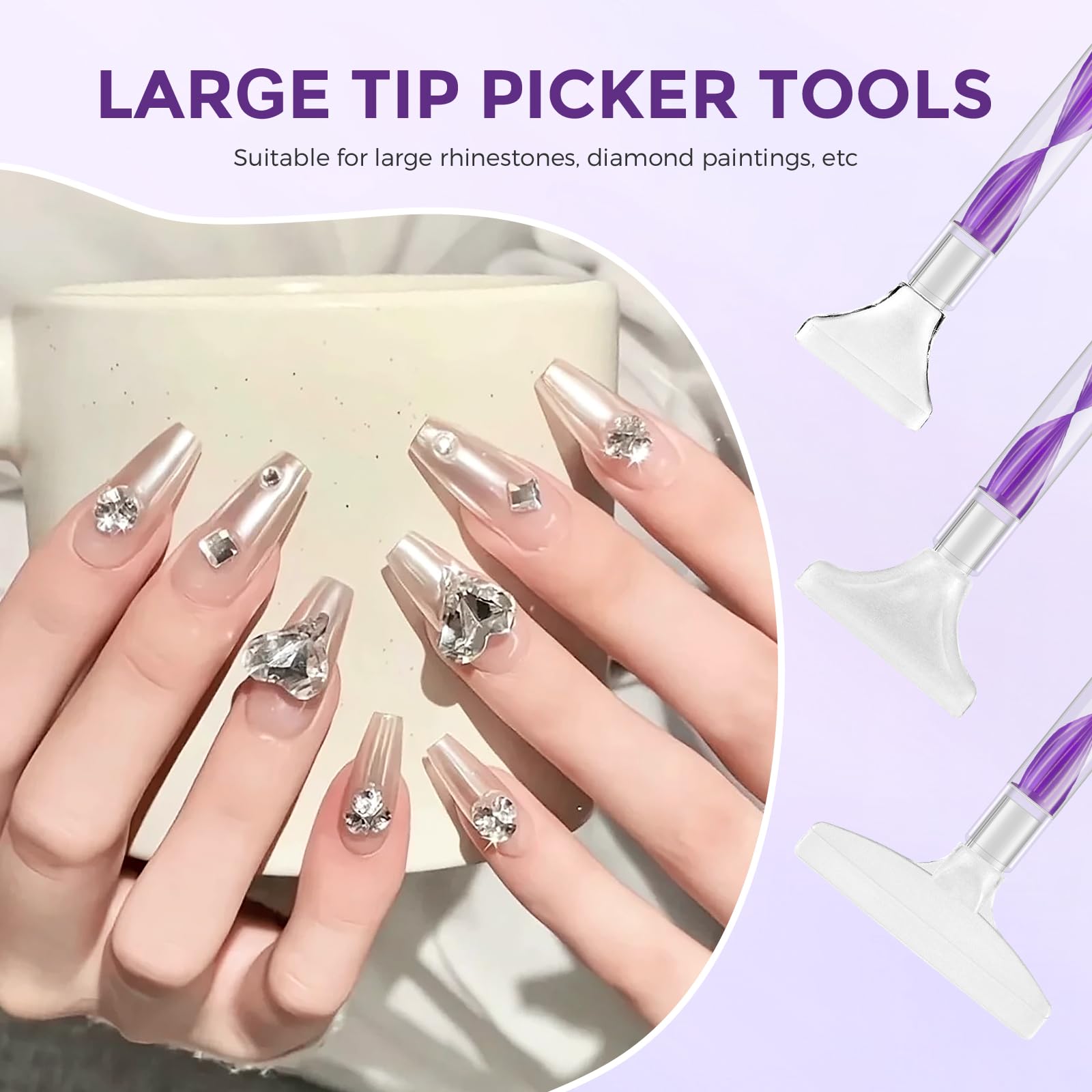 Close up of Eudaicful acrylic pen handle for nail art