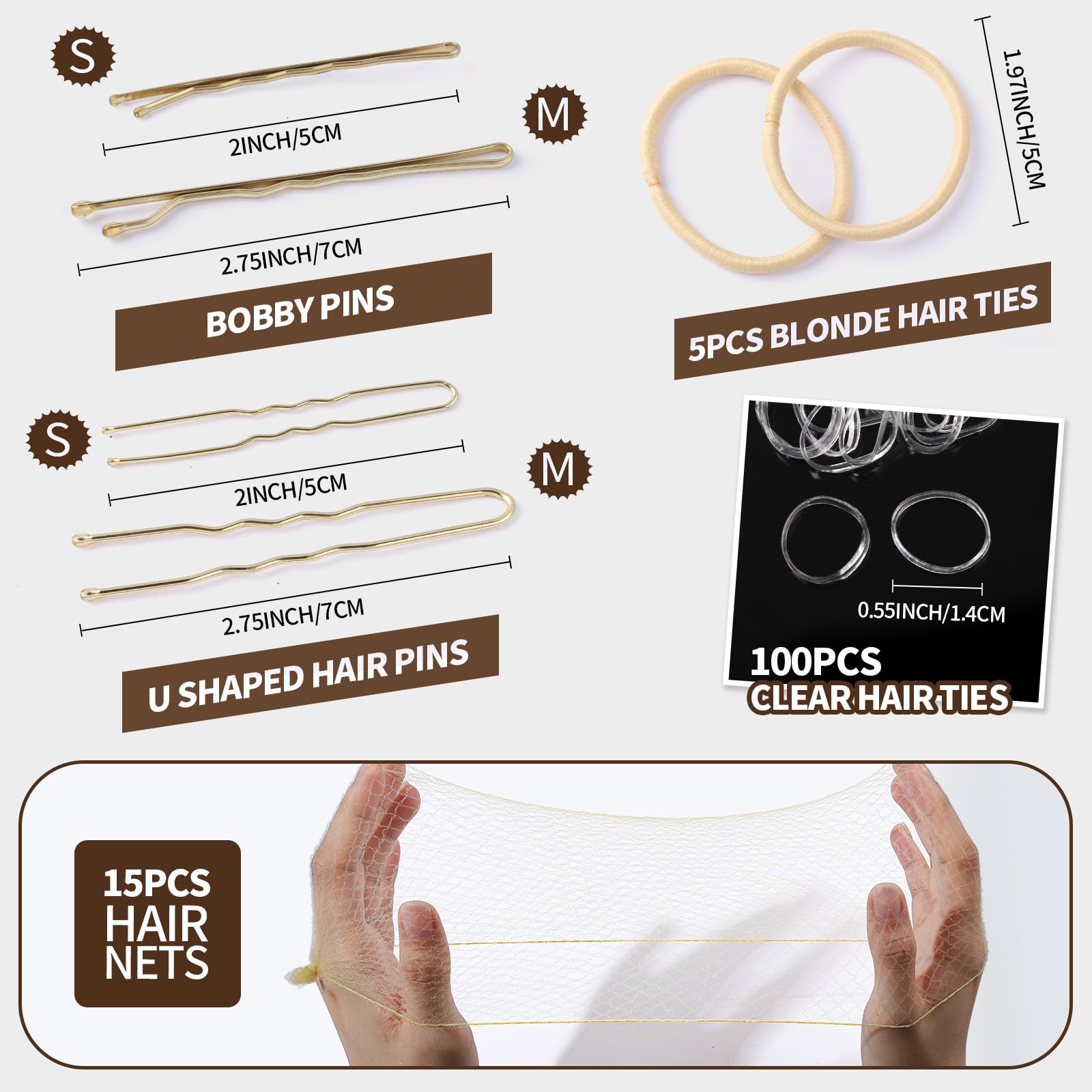 Close up of invisible blonde hair nets for ballet buns