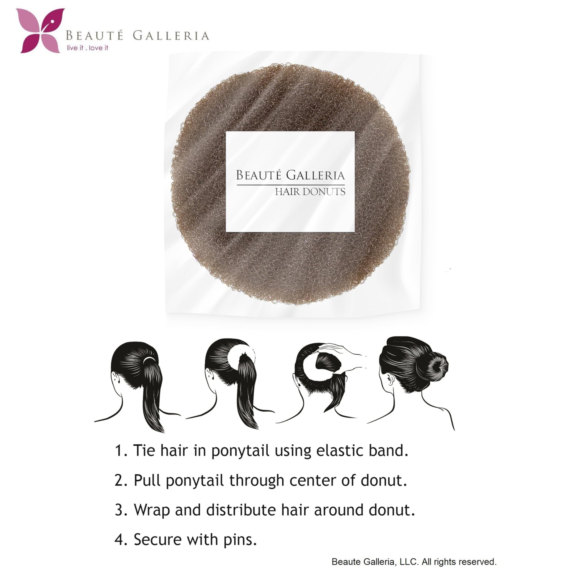 Packaging look of the USA imported brown extra large hair donut ring maker
