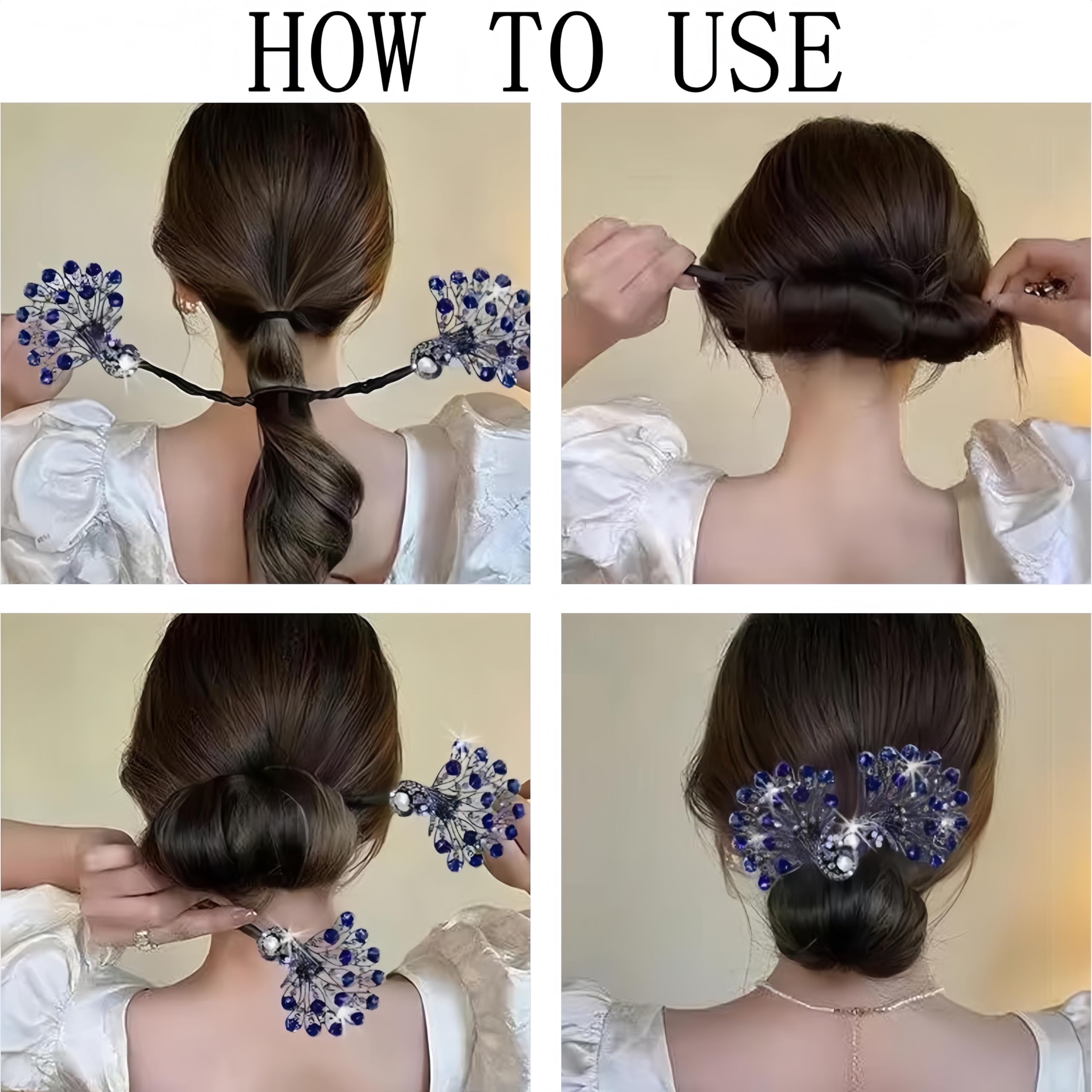 Elegant rhinestone hair accessories for women showcasing the two distinct styles included in the pack