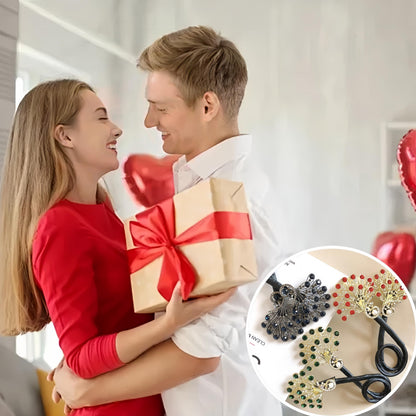 Complete packaging of the Heogacinlia rhinestone hair clips collection for professional styling