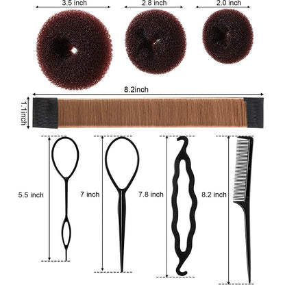 WILLBOND Hair styling accessories kit displaying ponytail tools and bobby pins for secure updos