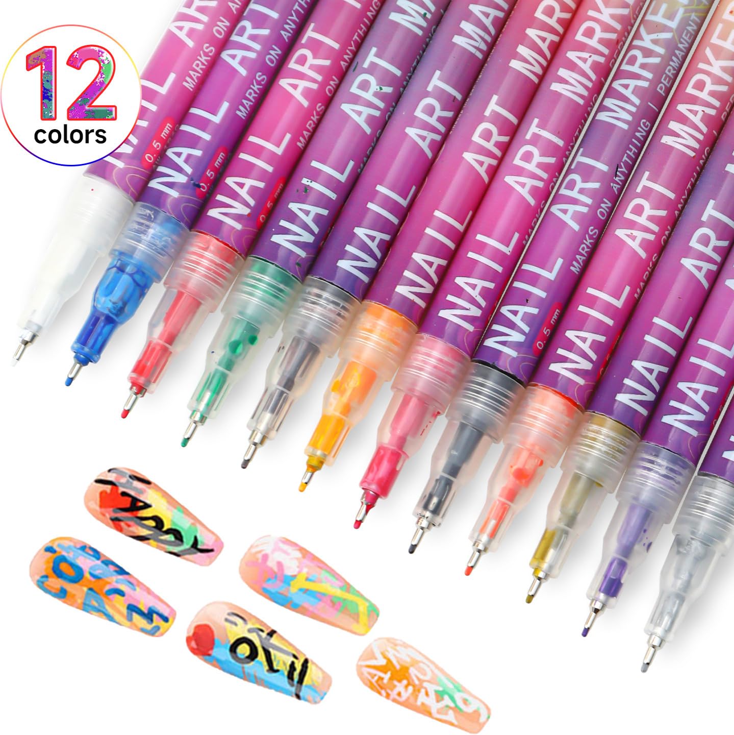 Close up of 0.5mm fine tip nail art marker