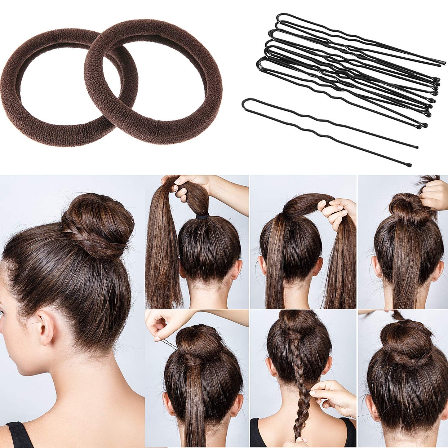 WILLBOND Volume-enhancing mesh hair donuts in three sizes for professional ballet buns