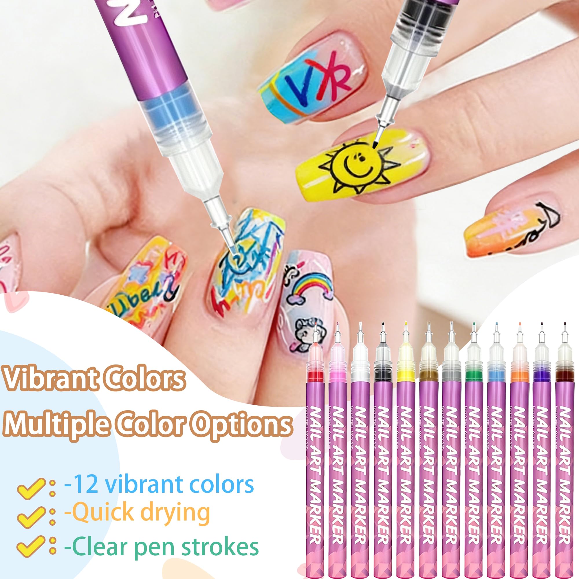 DIY manicure demonstration using nail art markers