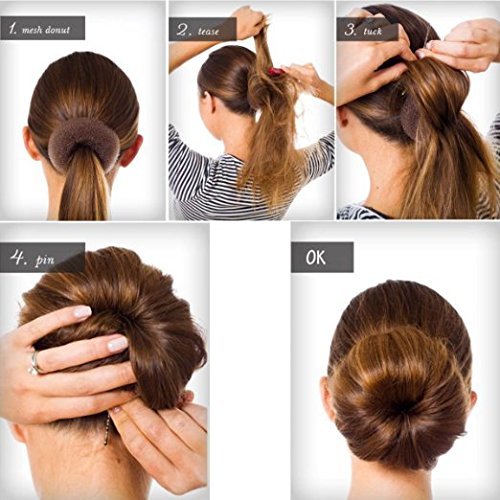Authentic USA imported dark brown donut hair shaper set for women and girls.