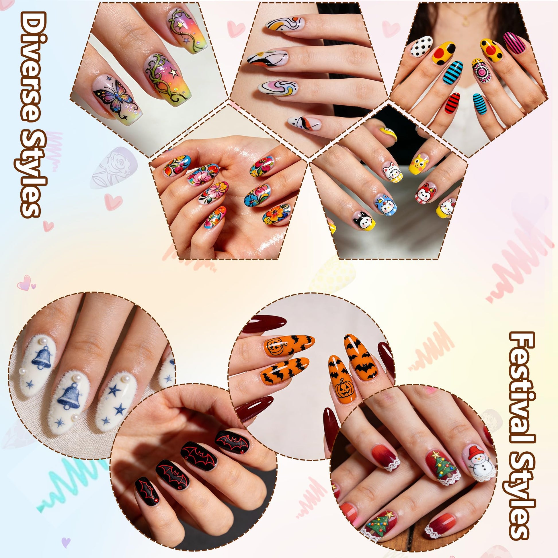 Side profile of Ordaily nail art pen set packaging
