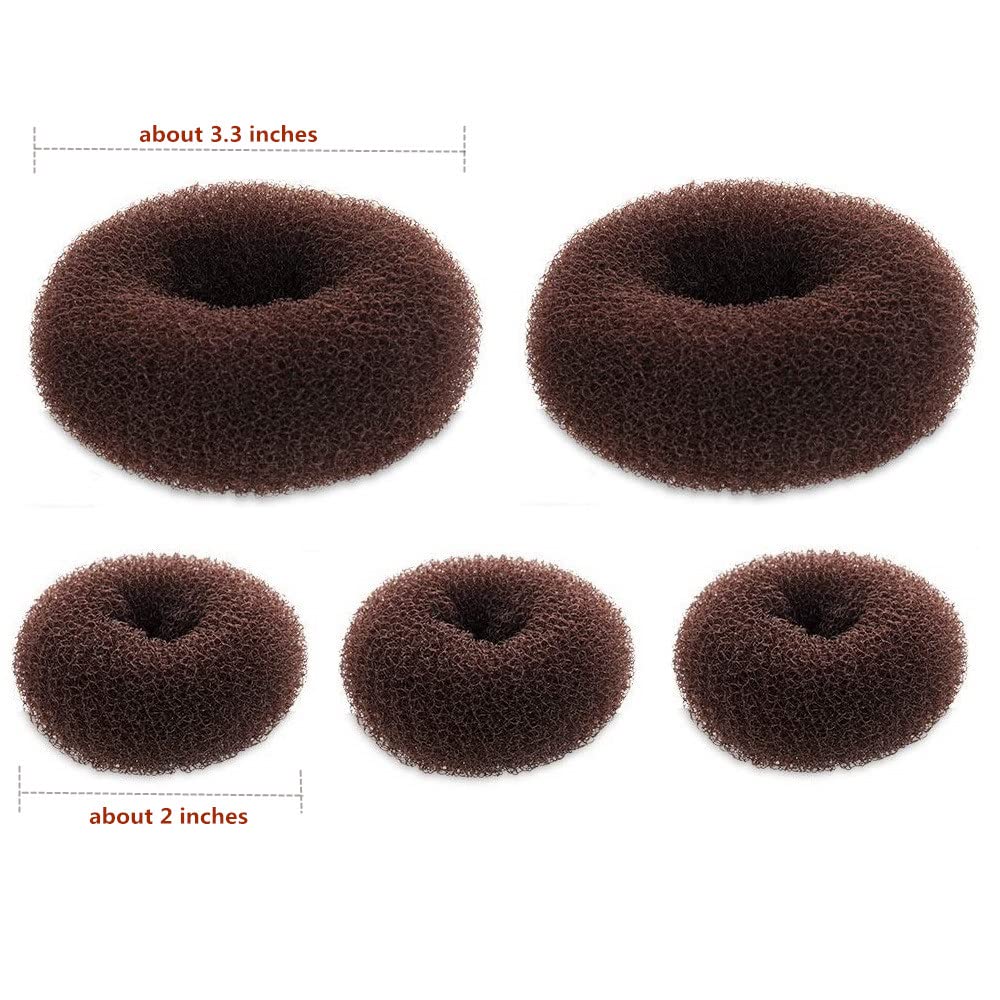 Lightweight and flexible volume-enhancing hair bun accessories suitable for brunette hair.
