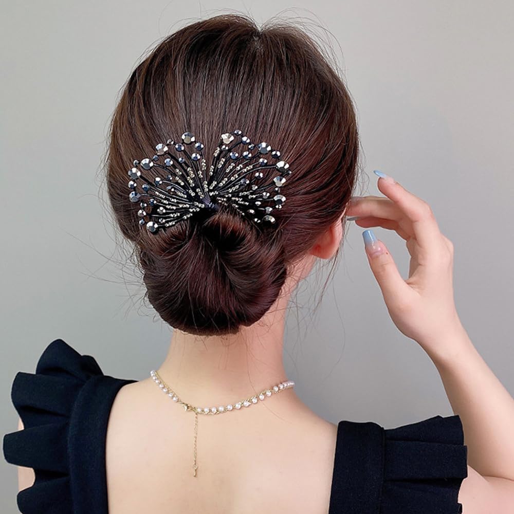 Demonstration of the flexible internal wire bending to form a secure chignon